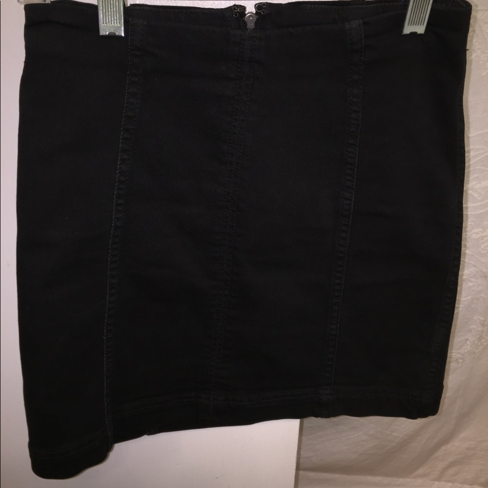 Free People Black Jean Skirt